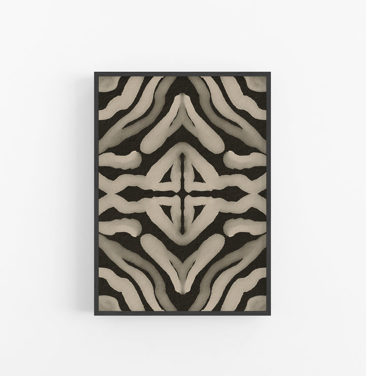 Cuadro con Marco Casual Ethnic Animal Tigre Negro Crema