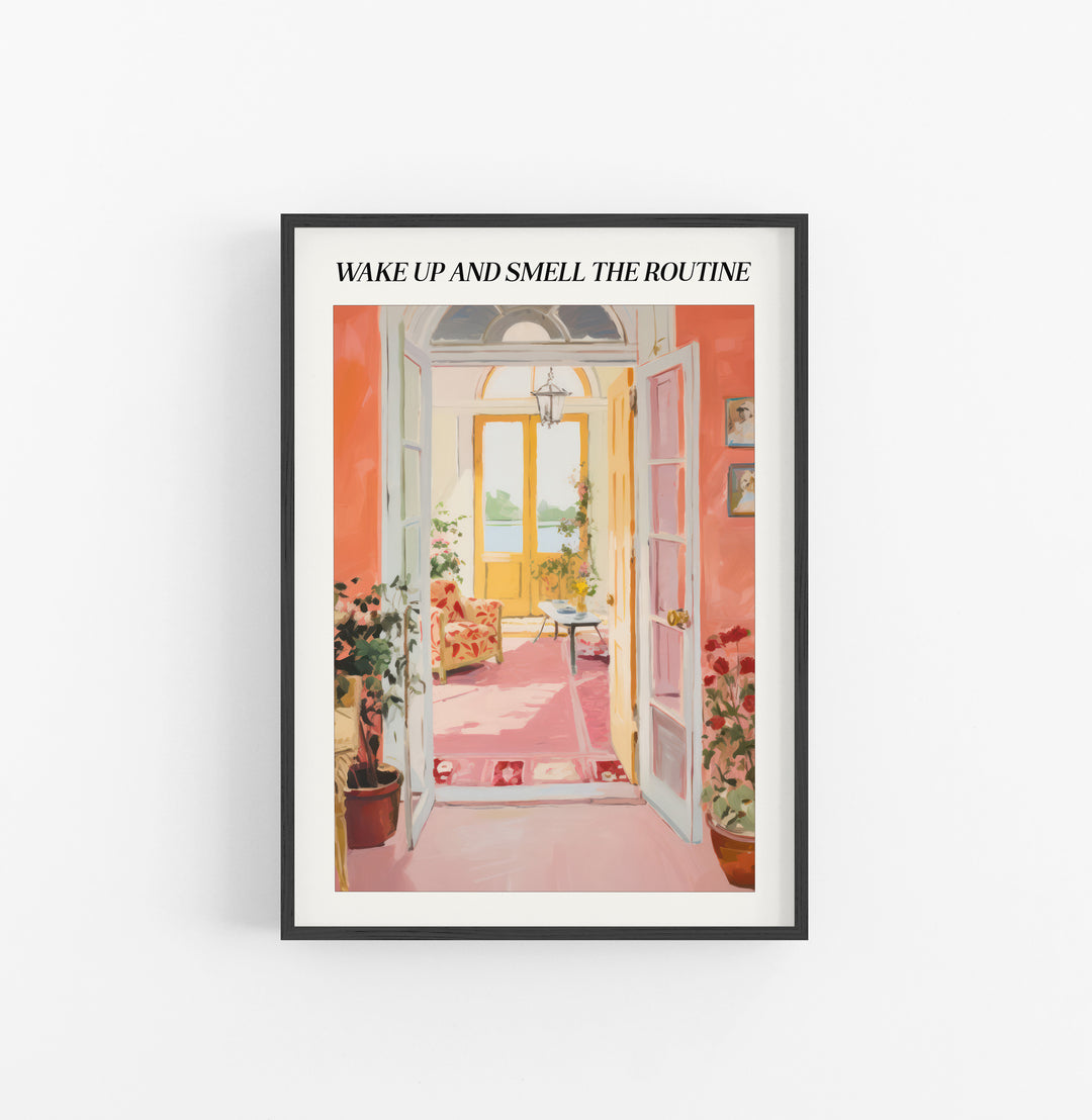 Cuadro con Marco Eclectic Interior Acogedor Floral Amarillo Rosado