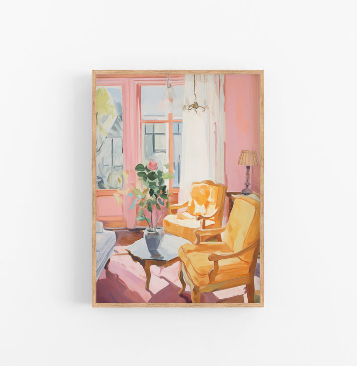 Cuadro con Marco Eclectic Interior Vintage Amarillo Rosado