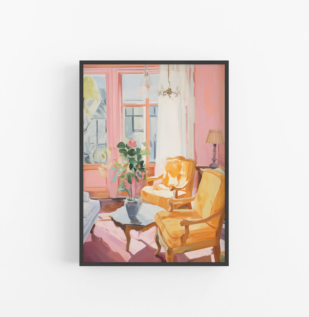 Cuadro con Marco Eclectic Interior Vintage Amarillo Rosado