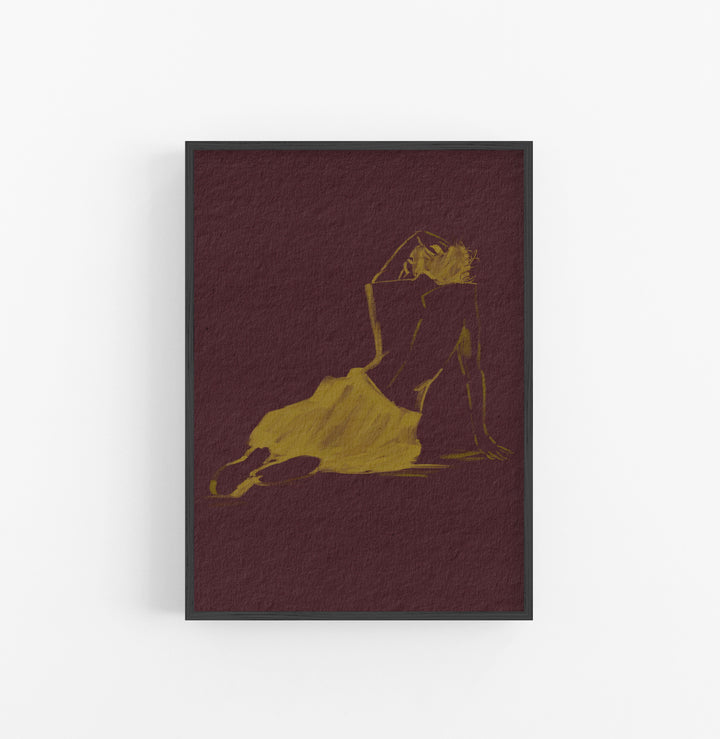 Cuadro con Marco Casual Ethnic Figurativo Minimalista Ocre Marron