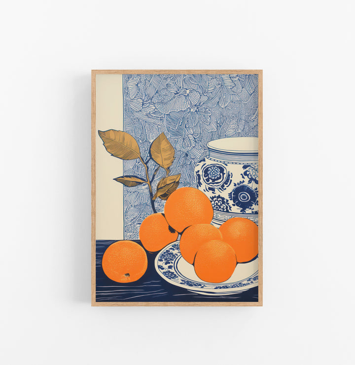 Cuadro con Marco Eclectic Naranjas Natural Botanico Naranja Azul