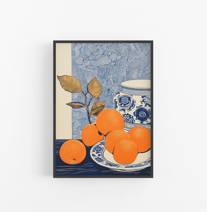 Cuadro con Marco Eclectic Naranjas Natural Botanico Naranja Azul
