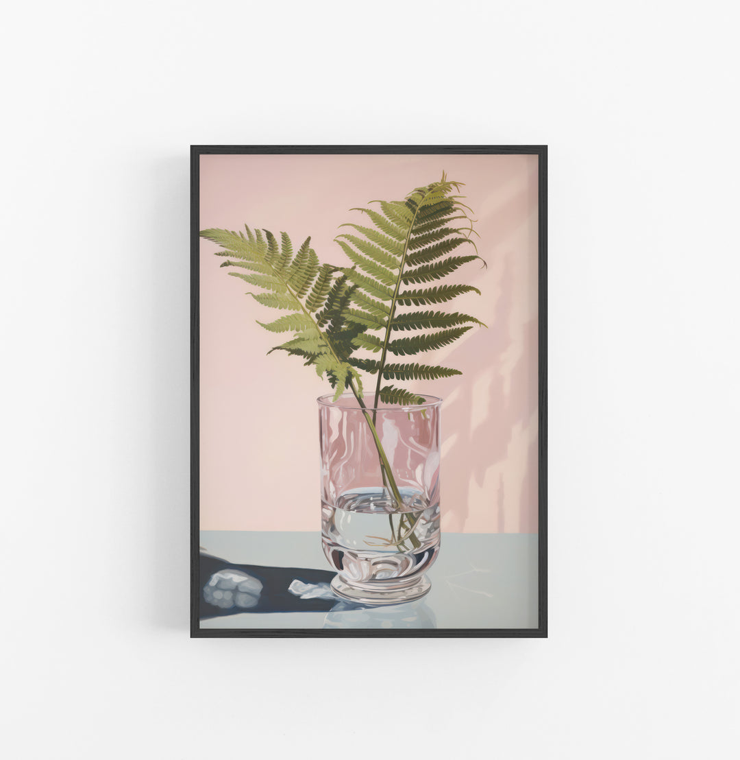 Cuadro con Marco Eclectic Minimalista Hojas Verde Rosa