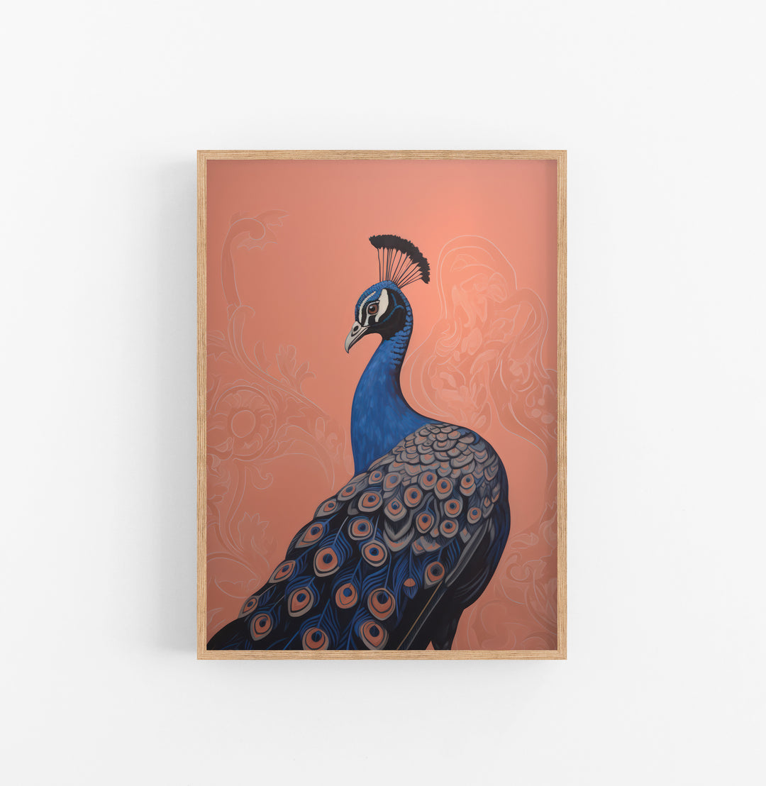 Cuadro con Marco Eclectic Pavo Real Diseno Azul Naranja