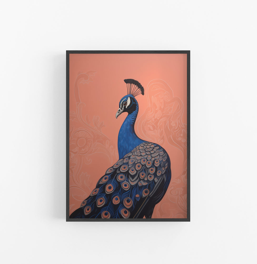 Cuadro con Marco Eclectic Pavo Real Diseno Azul Naranja