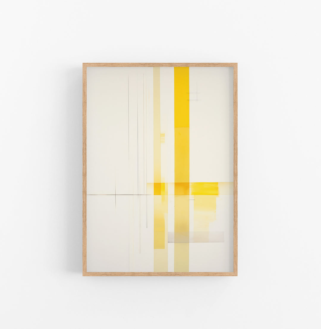 Cuadro con Marco Eclectic Minimalista Lineas Amarillo Beige