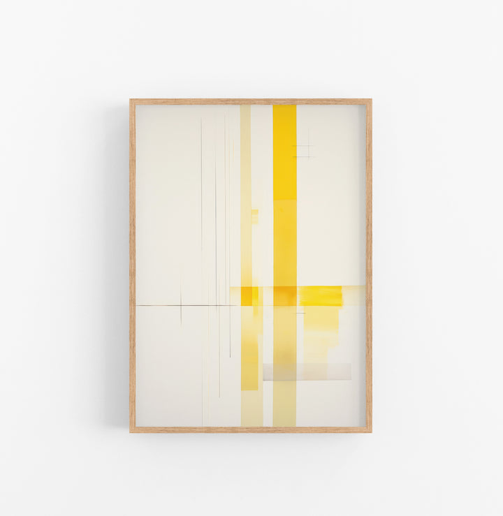 Cuadro con Marco Eclectic Minimalista Lineas Amarillo Beige