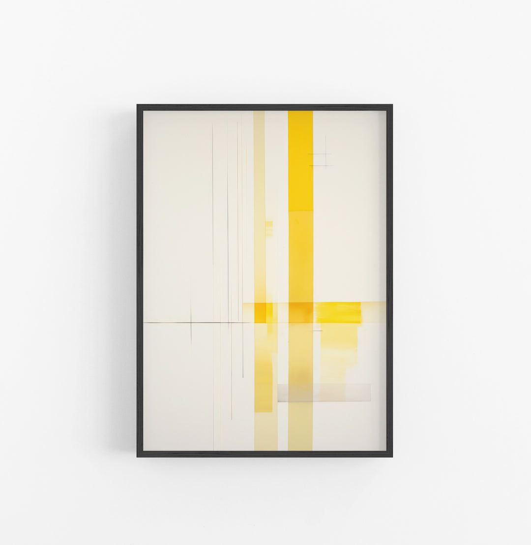Cuadro con Marco Eclectic Minimalista Lineas Amarillo Beige