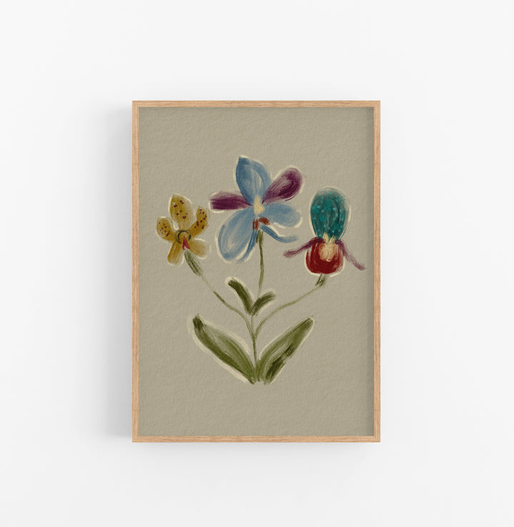 Cuadro con Marco Casual Ethnic Floral Pintura Acuarela Pastel