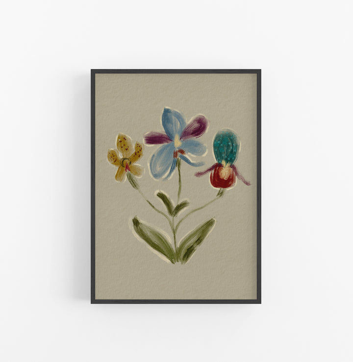 Cuadro con Marco Casual Ethnic Floral Pintura Acuarela Pastel