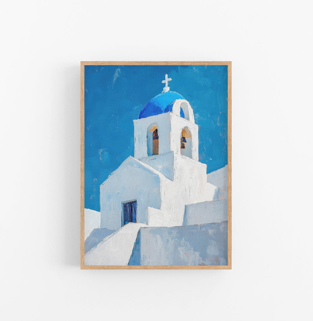 Cuadro Arquitectura Grecia Blanco Azul