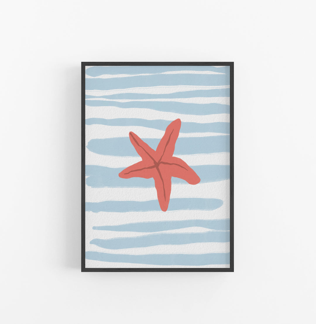 Cuadro Marino Estrella Coral Azul Claro