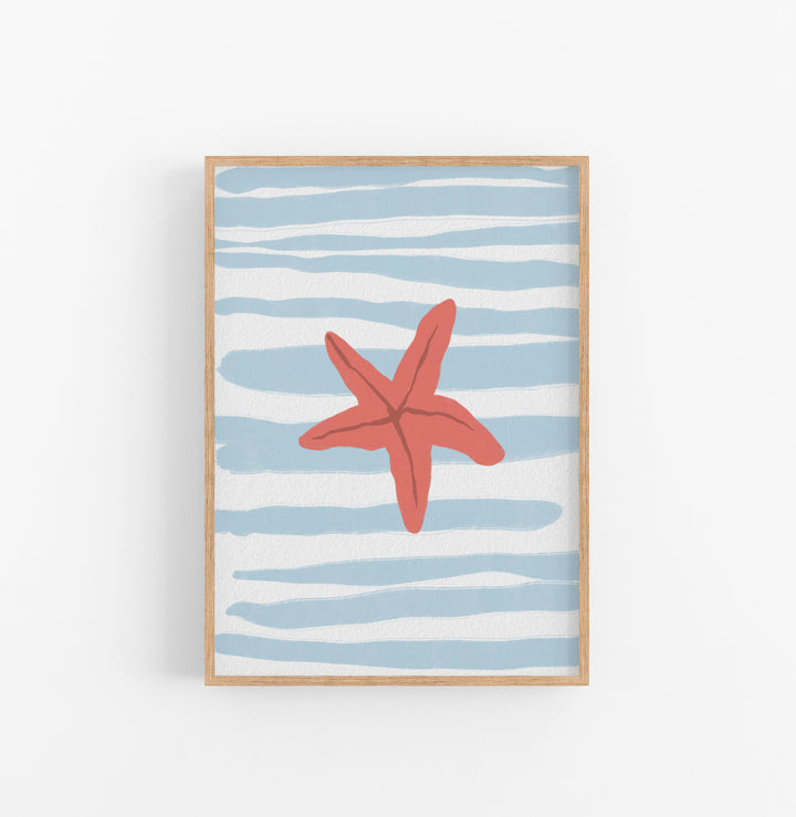 Cuadro Marino Estrella Coral Azul Claro
