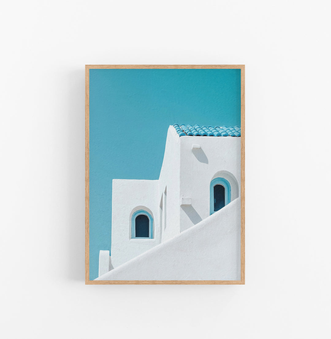 Cuadro Minimalista Arquitectonico Blanco Azul