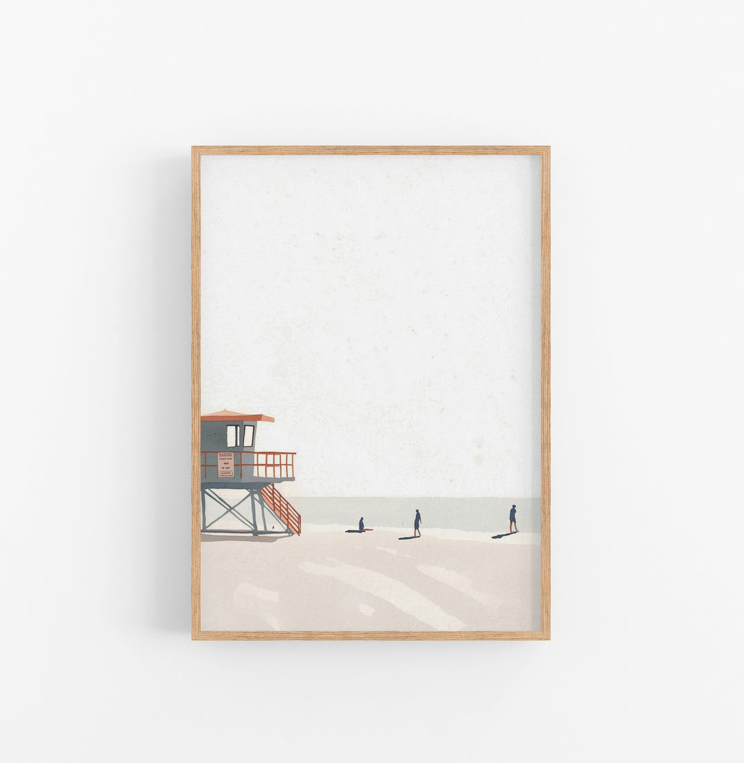 Cuadro Minimalista Playa Azul Gris