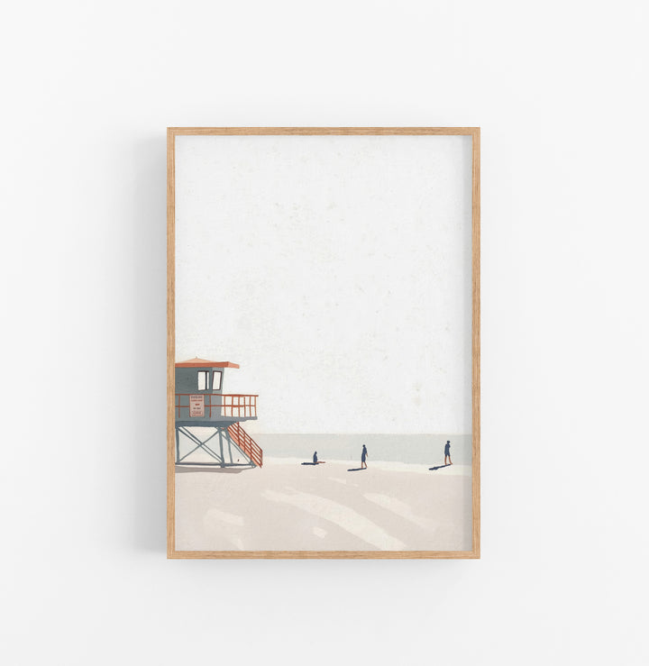Cuadro Minimalista Playa Azul Gris