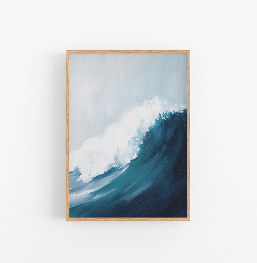 Cuadro Oleaje Pintura Azul Blanco