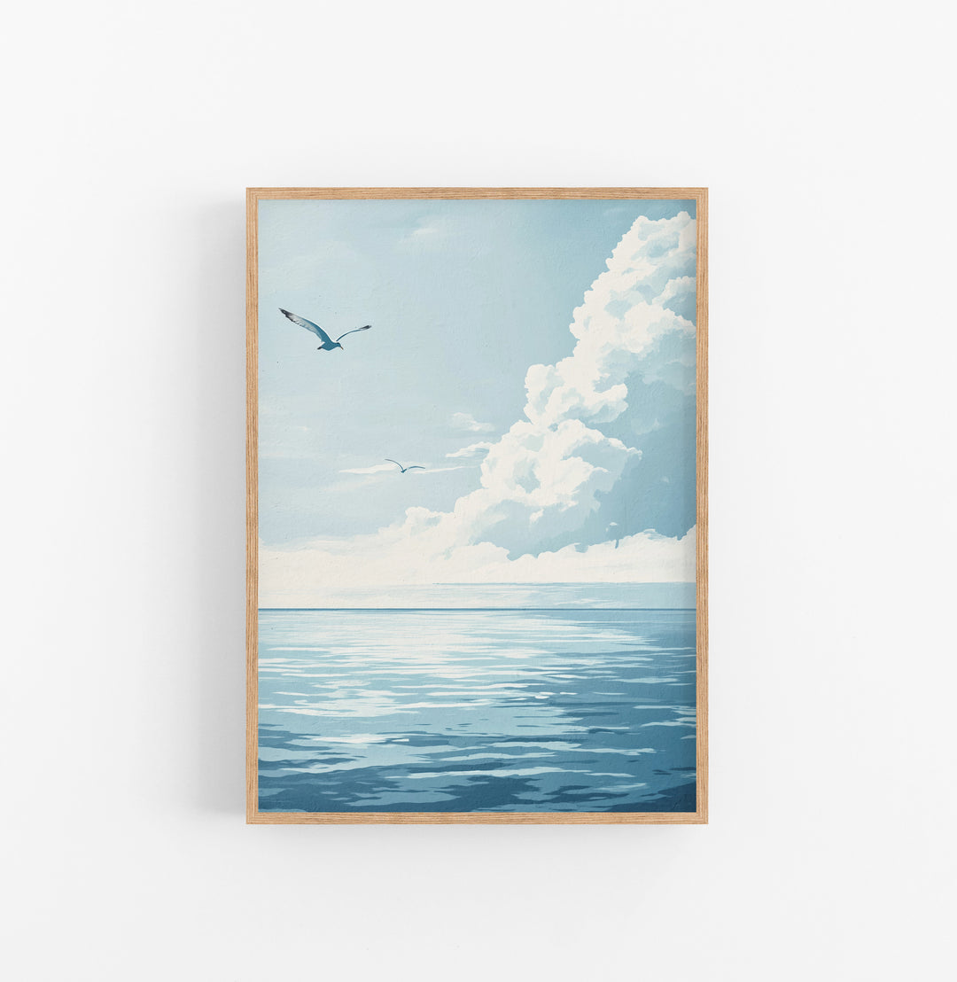 Cuadro Paisaje Marino Azul Blanco