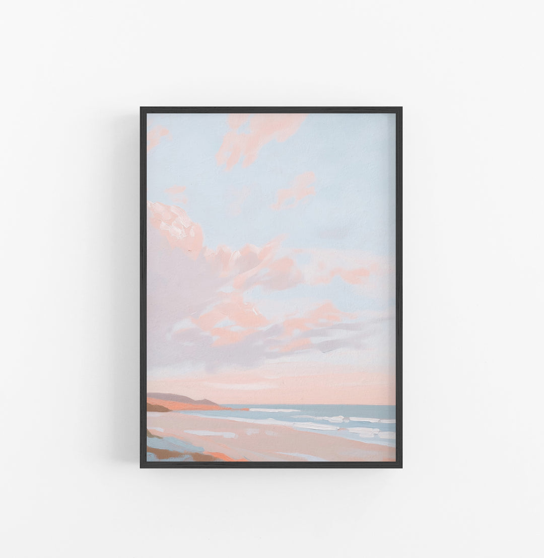 Cuadro Paisaje Pastel Azul Rosa
