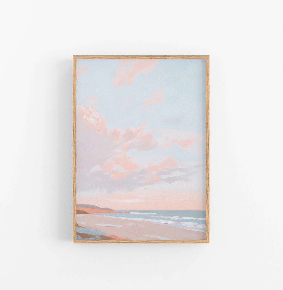 Cuadro Paisaje Pastel Azul Rosa