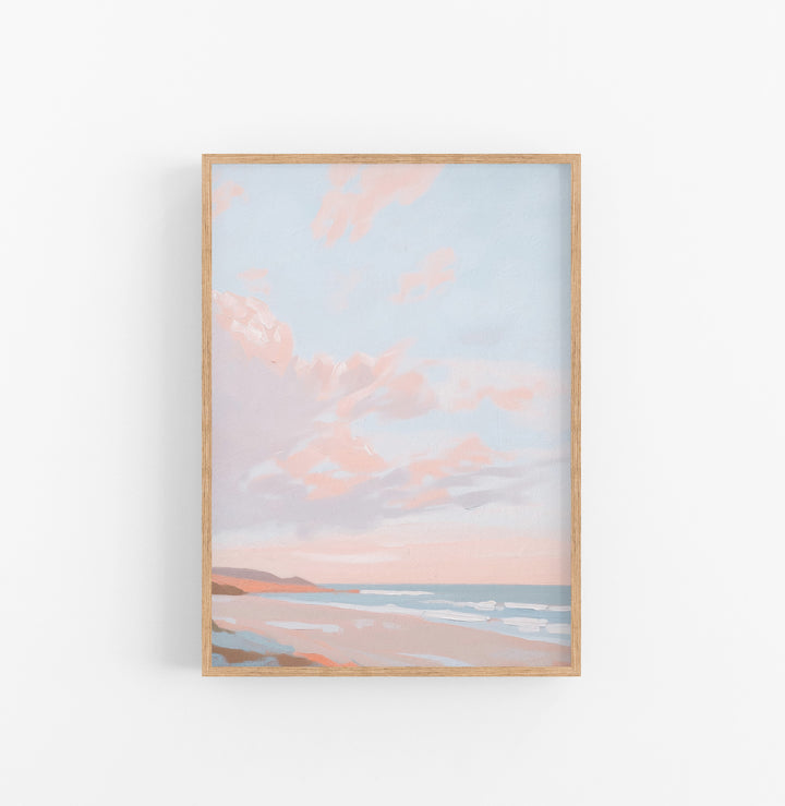 Cuadro Paisaje Pastel Azul Rosa