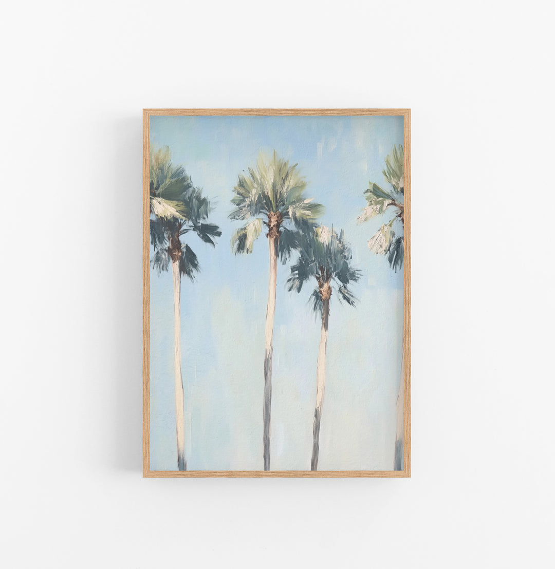 Cuadro Palmeras Pintura Impresionista Azul Verde
