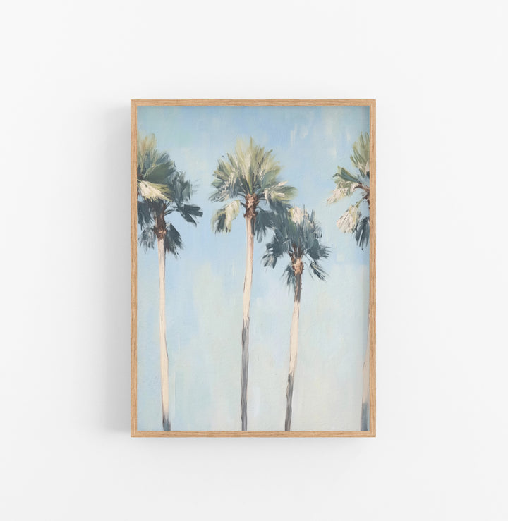 Cuadro Palmeras Pintura Impresionista Azul Verde