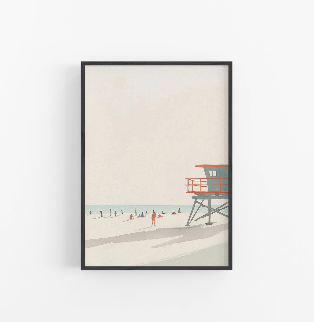 Cuadro Playa Minimalista Gris Naranja