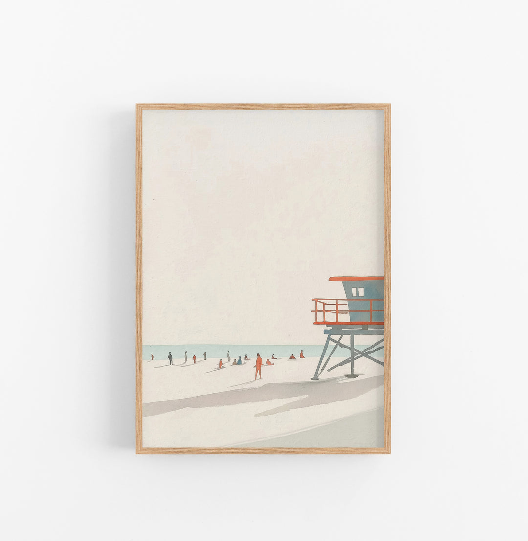 Cuadro Playa Minimalista Gris Naranja