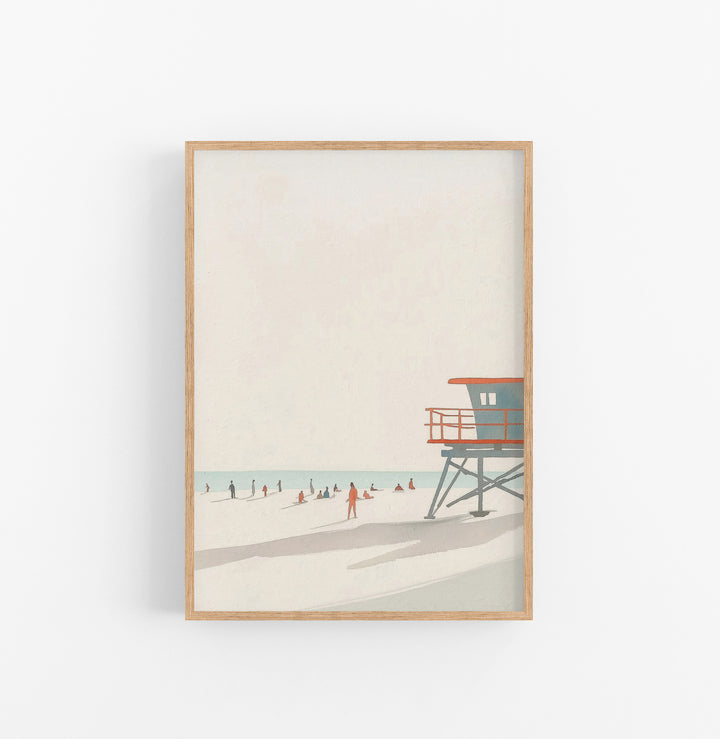Cuadro Playa Minimalista Gris Naranja
