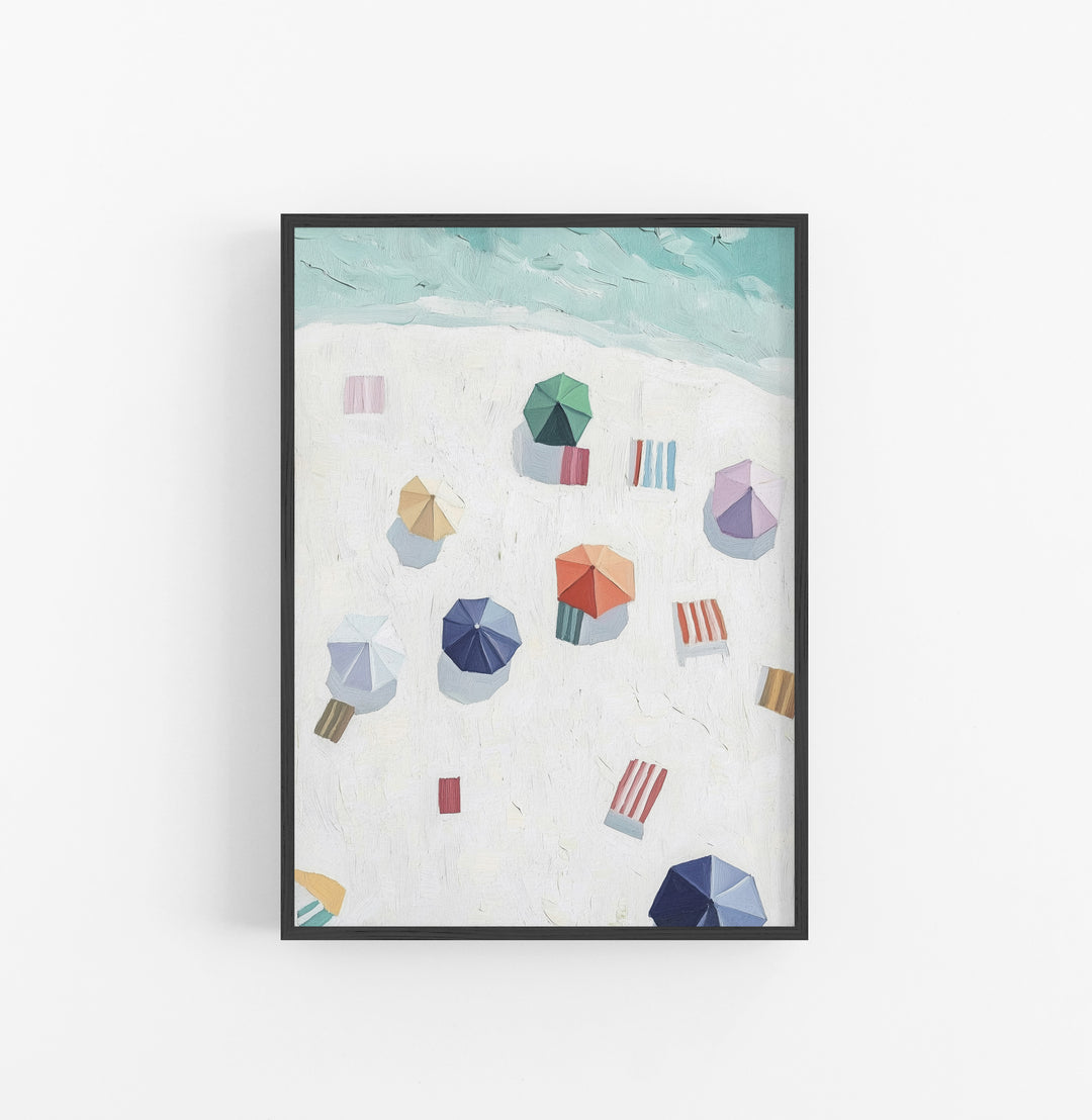Cuadro Playero Minimalista Verde Azul Naranja