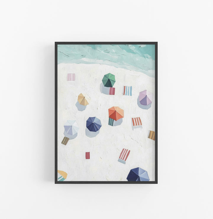 Cuadro Playero Minimalista Verde Azul Naranja