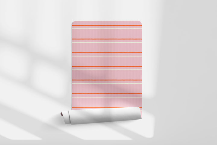 Papel pintado Rayas Irregulares Rosado Salmon M
