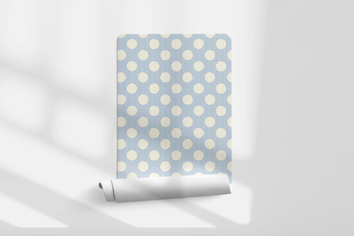 Papel pintado Topos Irregulares Azul Claro Crema M