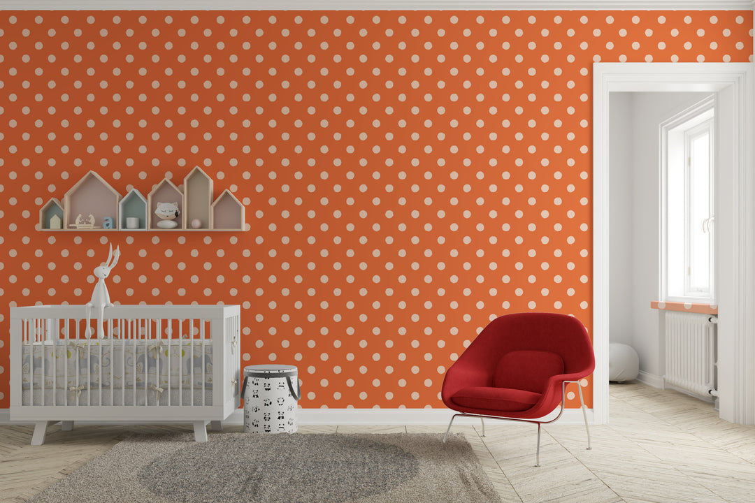 Papel pintado Topos Irregulares Naranja Rosa L