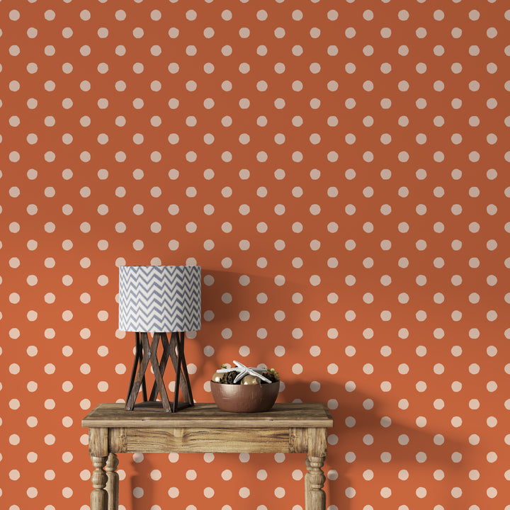 Papel pintado Topos Irregulares Naranja Rosa L