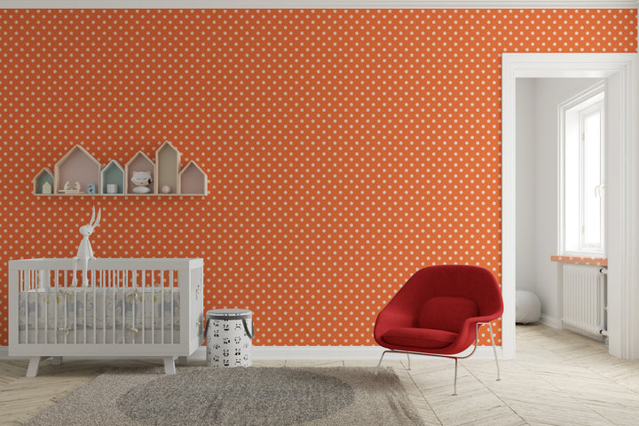 Papel pintado Topos Irregulares Naranja Rosa M