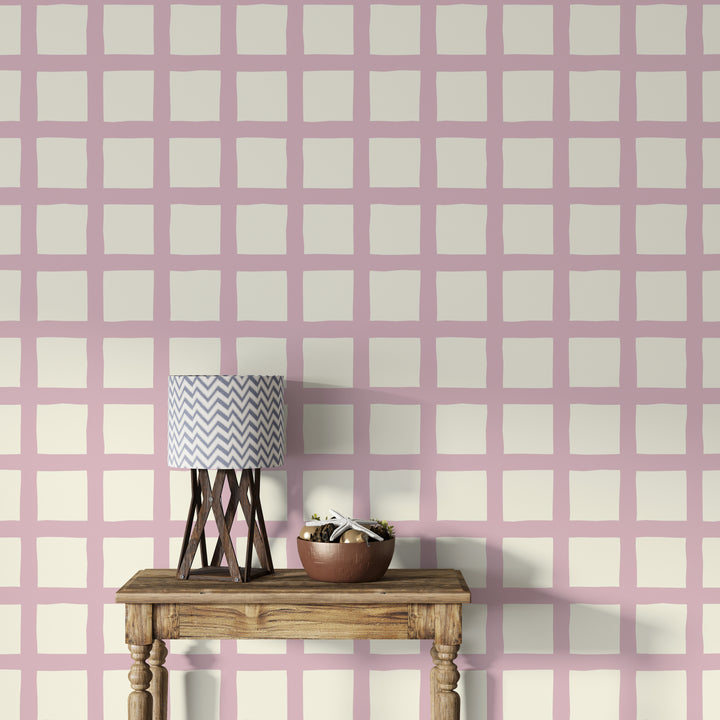 Papel pintado Cuadros Irregulares Rosa Crema L