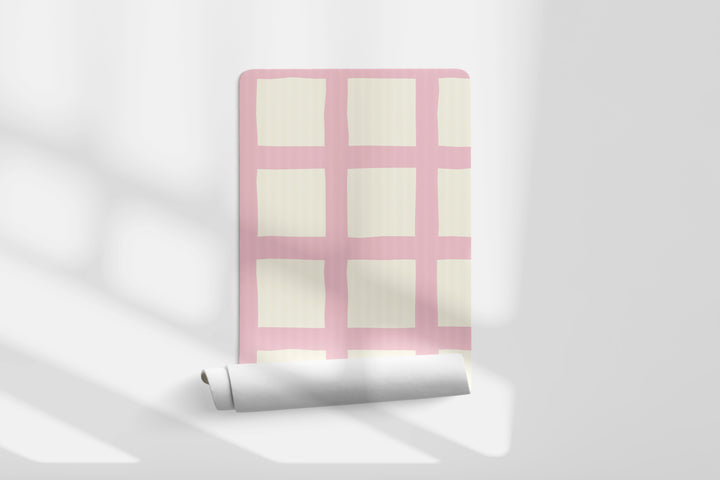 Papel pintado Cuadros Irregulares Rosa Crema L