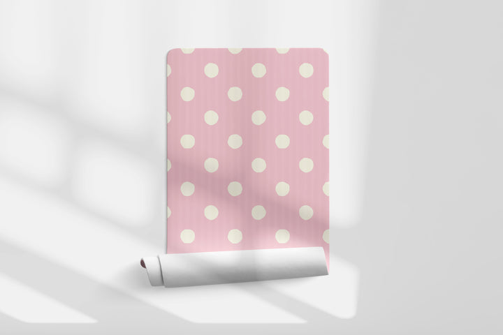 Papel pintado Lunares Irregulares Crema Rosado M