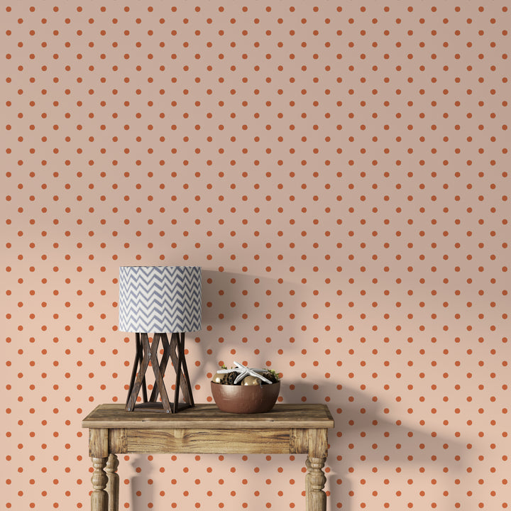 Papel pintado Lunares Irregulares Naranja Rosado M