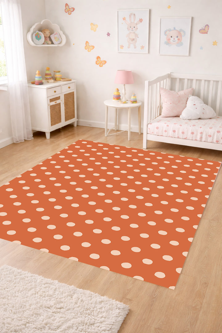 Alfombra vinílica Topos Irregulares Naranja Rosa M