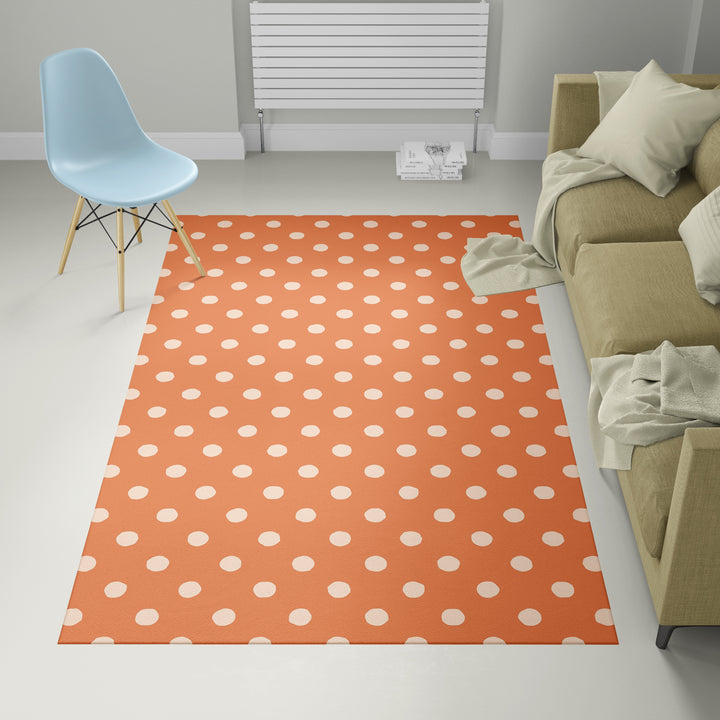 Alfombra vinílica Topos Irregulares Naranja Rosa M