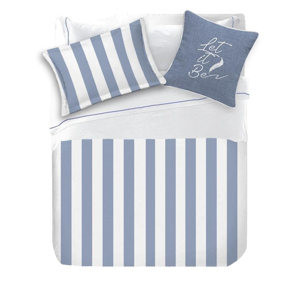 JUEGO DE FUNDA NÓRDICA RAYA AZUL LUX 4 PIEZAS COLECCIÓN SCANDI - sokios