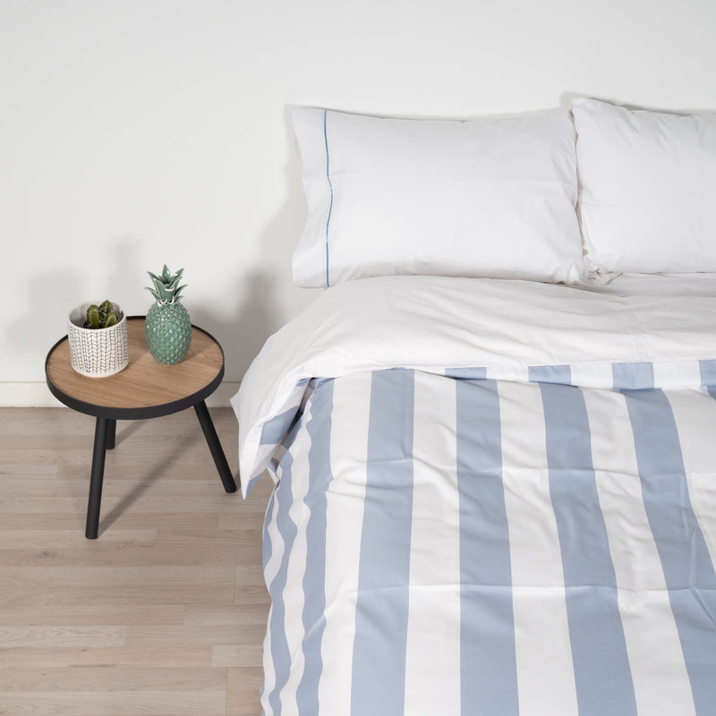 JUEGO DE FUNDA NÓRDICA RAYA AZUL LUX 4 PIEZAS COLECCIÓN SCANDI - sokios