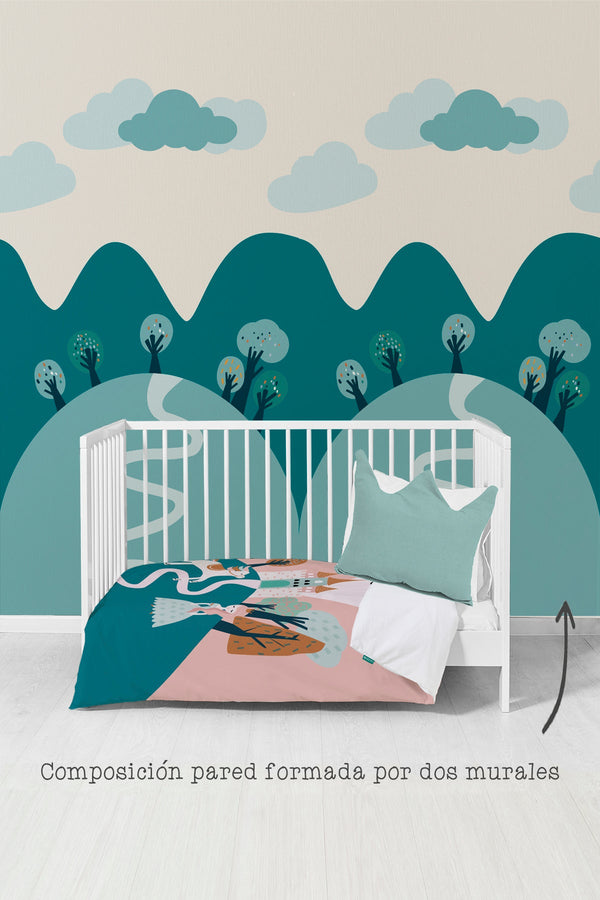 Mural Infantil papel pintado Montañas - sokios-PAPEL PINTADO200618S6214