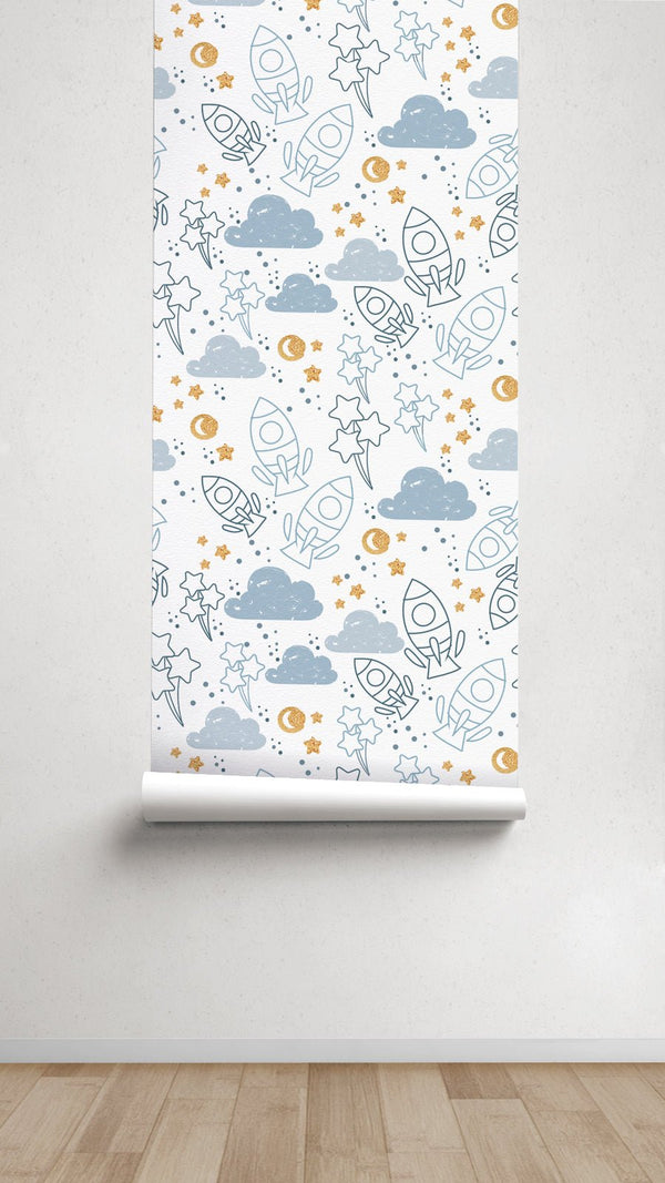 Papel pintado Infantil Space - sokios-PAPEL PINTADO200618S7854