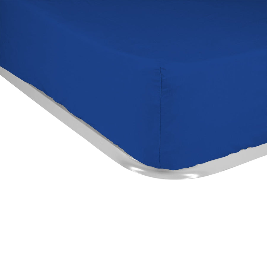 Sábana bajera ajustable azul para cuna 60x120 cm Percal Poliéster-Algodón  de 150 hilos