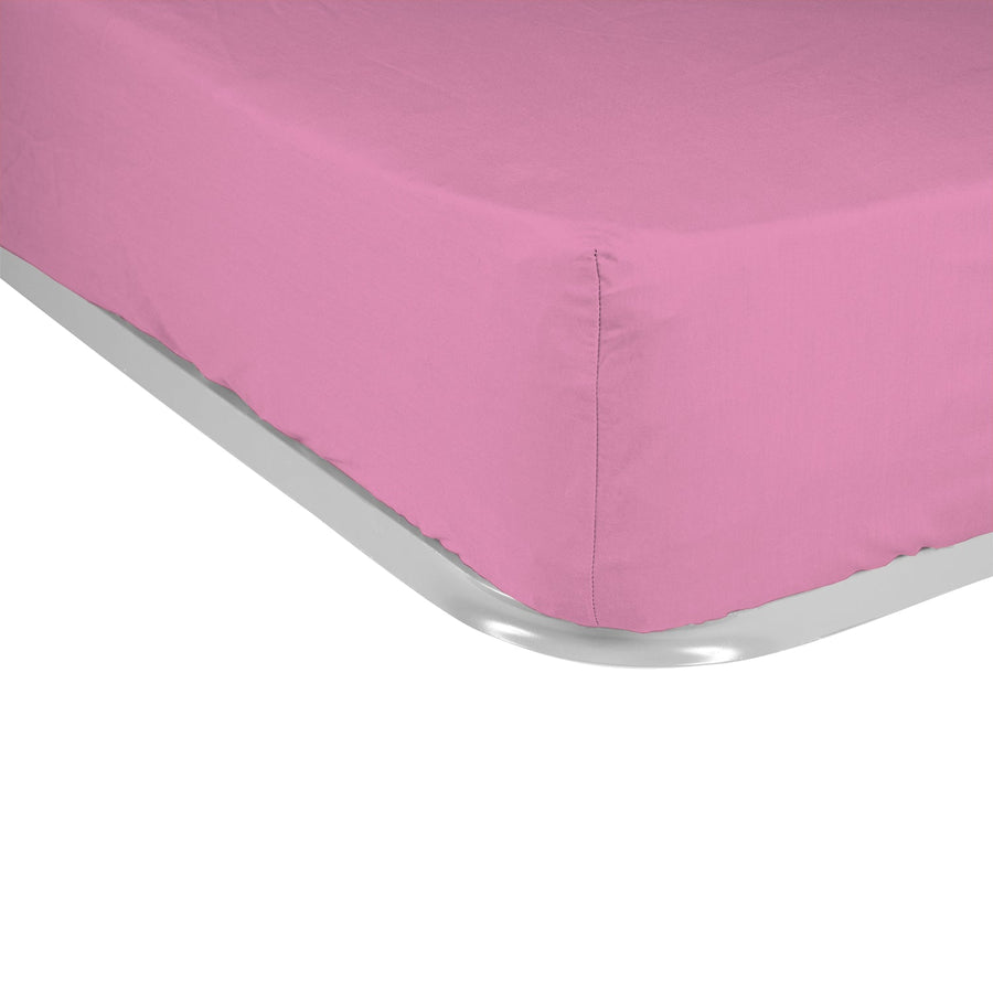 Sábana bajera 100%algodón percal rosa 150x200 LISO